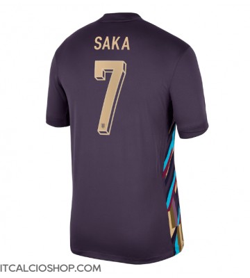 Inghilterra Bukayo Saka #7 Seconda Maglia Europei 2024 Manica Corta
